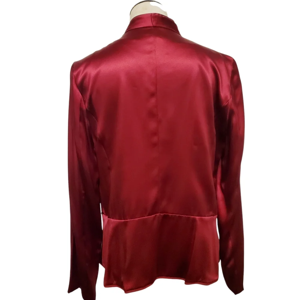 Eileen Fisher Set - Red Silk Jacket & Sleeveless Blouse - Sz Medium - Luxurious